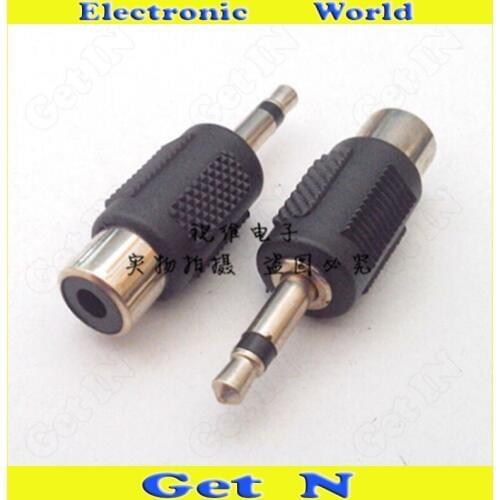 10pcs Adapter Connector Converting 3.5 Mono Track Male to AV RCA Female 3.5-RCA Adapter