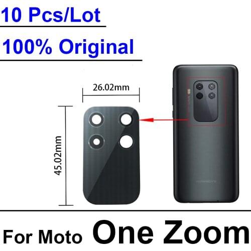 10 Pcs/Lot,100% Original For Moto One Zoom Camera Glass Lens Back Rear Camera Glass Lens Replacement Repair Spare Parts