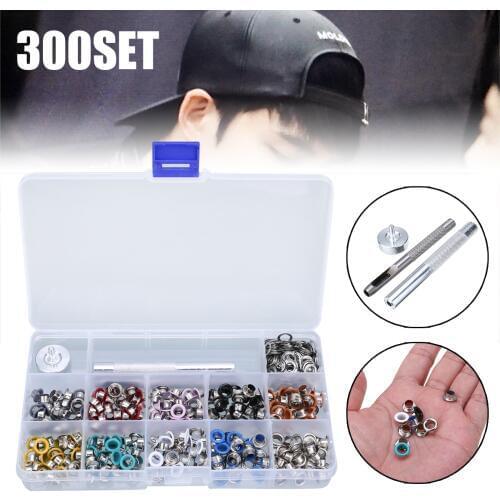 300 Set 5mm Metal Multicolor Eyelets with Tool for Clothes Leather Shoes Hat Eyelets Tool Grommet installation DIY Accessories