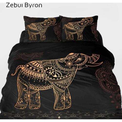 3D Bedding sets luxury,bed Set King/Queen/Custom Size,duvet cover set Black gold elephant,Blanket/Quilt Cover Set,Drop Ship