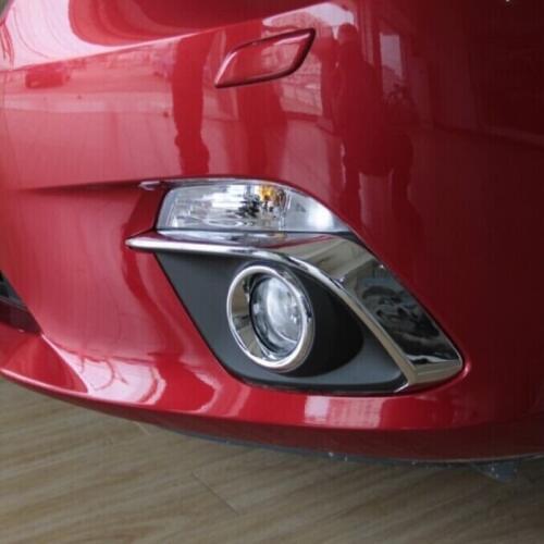 ACCESSORIES FIT FOR MAZDA 3 AXELA 2014 2015 CHROME FOG LIGHT EYEBROW EYELID GARNISH TRIM COVER MOLDING