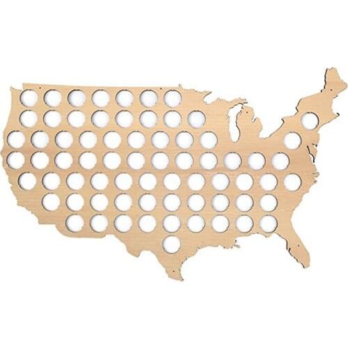 American Beer Cover Map Art Wooden Beer Bottle Cover Collection Plate Art Deco Wall Hanging Ornaments