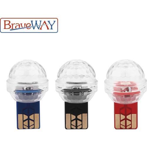 BraveWAY LED Car USB Atmosphere Light DJ RGB Mini Colorful Music Sound Lamp USB-C Phone Surface for Festival Party Karaoke