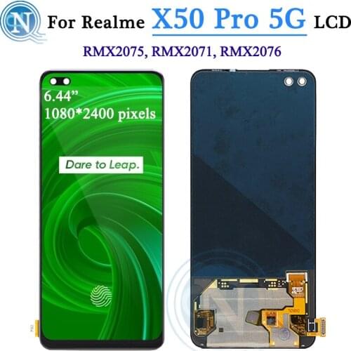 Original Supor Amoled For Oppo Realme X50 Pro 5G LCD Display Screen Touch Digitizer Assembly Replacement For Realme X50 Pro LCD