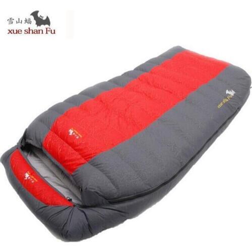 Double Sleeping Bag Adult Fill 800G 1200G 1600G 2000G Tourism Camping Equipment White Duck Down Couples