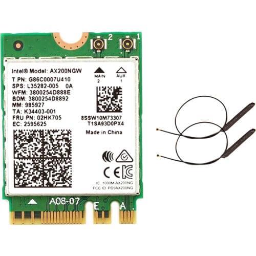 Dual Band 2.4Gbps Wi-Fi 6 AX200NGW 802.11Ax/Ac MU-MIMO 2X2 Wifi AX200 NGFF M.2 Bluetooth 5.0 Network Wlan Card+Antenna