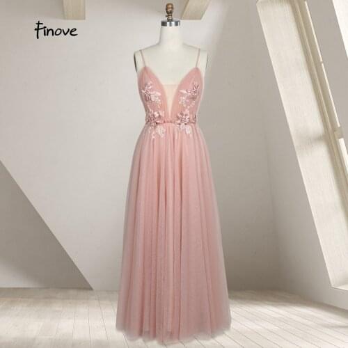 Finove 2021 Prom Dresses Long Woman Gown 2021 Appliques Robe De Soir Parties Plus Size Bride Dress Prom Party Gowns