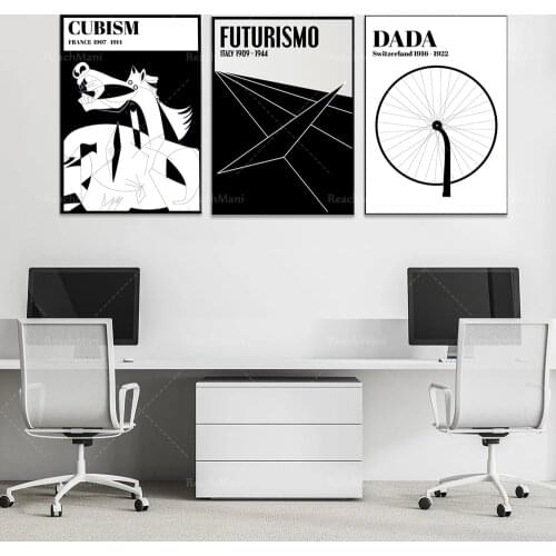 Futuristic Art Printable Poster Black Minimalism Style Constructivism Art Modern Home Decoration Canvas Wall Art Prints Unique G