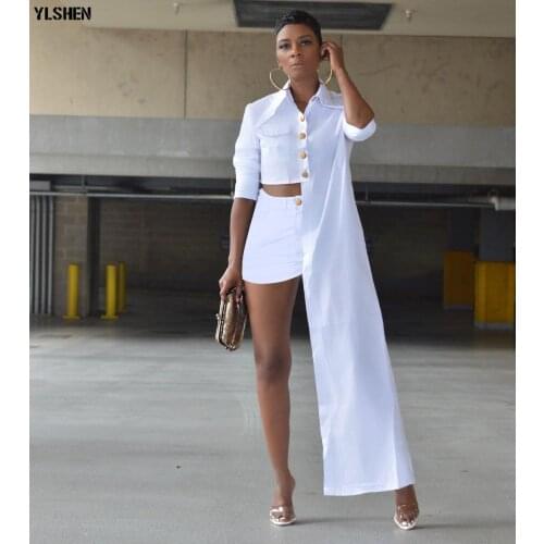 Two Piece Set Women Clothes African Dresses for Womens 2021 Summer Outfits Party Long Tops Maxi Dress Suits Femme Shorts Sets