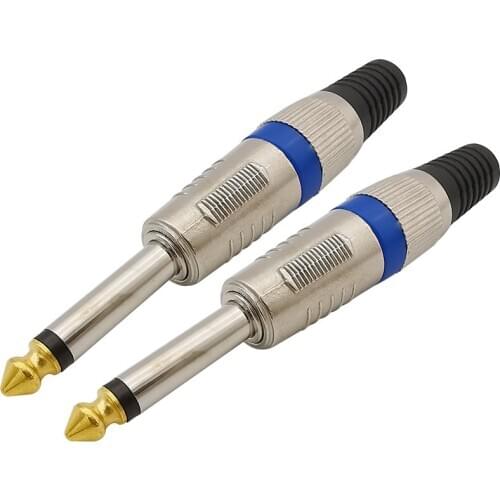 6.35mm Mono Audio Connector 6.35mm 1/4" Male Plug Amplifier Mic Plug Sophomore Core Soldering DIY Audio Guitar Cable Connector