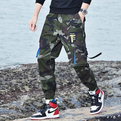 2020 Mens Side Pockets Cargo Harem Pants Hip Hop Casual Male Joggers Trousers Fashion Casual StreetwearGyms Clothing Plus Pants