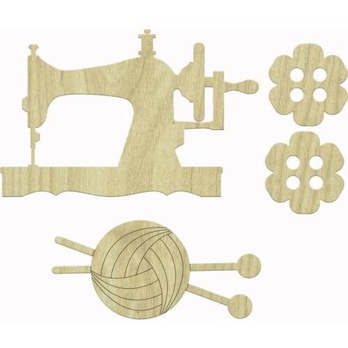 KD171 Sewing Machine Button, Skewers Mesh pcs Set Set Wooden Package Ornament