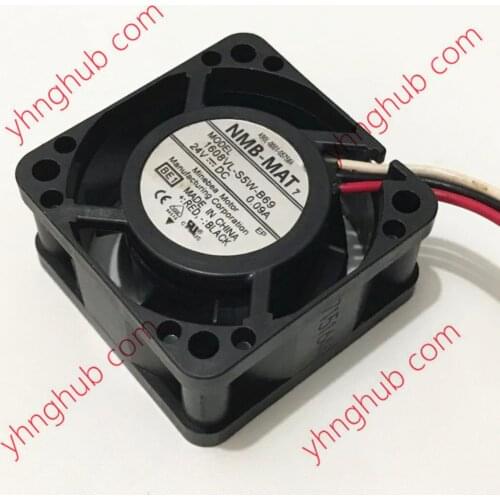 NMB-MAT 1608VL-S5W-B69 BE1 DC 24V 0.09A 40x40x20mm 3-wire Server Cooling Fan