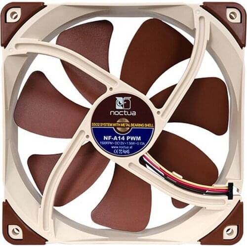 Noctua NF-A14 PC computer case cooling fan 14cm 12V 4pin PWM silence 140mm CPU Cooler water cooling radiator fan