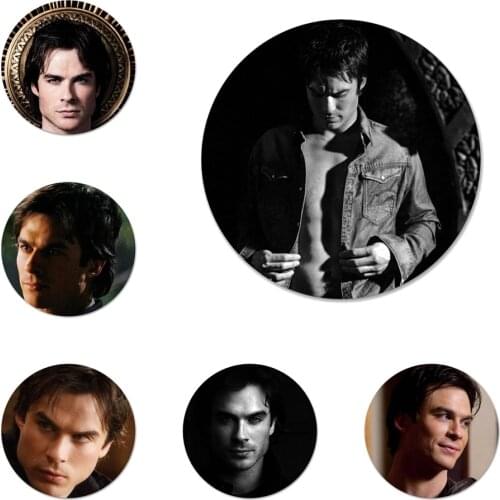New Arrival The Vampire Diaries Ian Somerhalder Badge Brooch Pin Accessories For Clothes Backpack Decoration gift