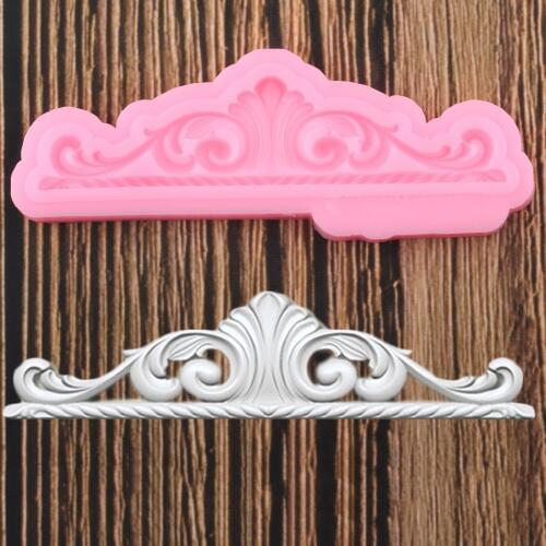 Sugarcraft Flower Border Silicone Molds Scroll Relief Cupcake Fondant Cake Decorating Tools Chocolate Candy Polymer Clay Moulds