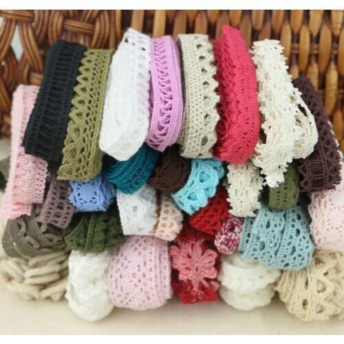 Mixed random delivery 50 yards / lot lace garment sewing fabric decorative cotton crochet lace ribbon handmade jewelry process