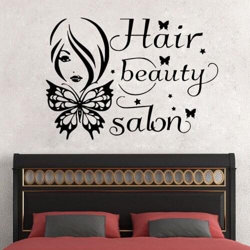 Hair Beauty Salon Wall Stickers Butterflies Stickers For Wall Home Decorations Vinyl Decals Removable FK-27