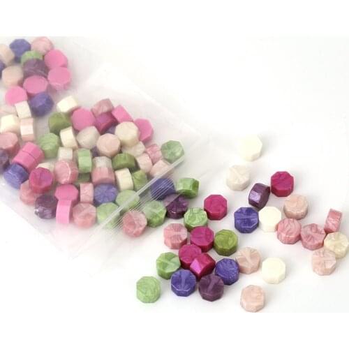 100pcs Retro Octagon Sealing Wax Seal Beads For Envelope Wedding Birthday Party Invitation Multi Color Ancient Seal Wax