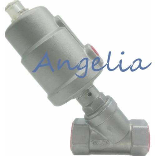 1/2" NPT Thread Stainless Steel 304 Normally Closed Single Acting Air Actuated Angle Seat Valve NC