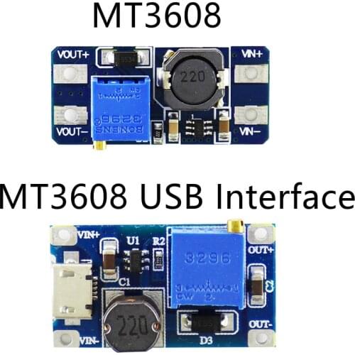 10Pcs MT3608/MT3608 USB Interface DC-DC Step Up Converter Booster Power Supply Module Boost Step-up Board MAX output 28V 2A