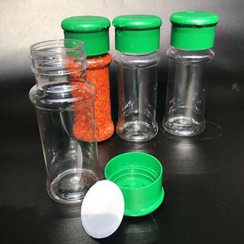 2Pcs/Set Plastic Salt Pepper Vinegar Oil Cruet Shaker Kitchen Spice storage Accessories Jar Clear Bottle Pot