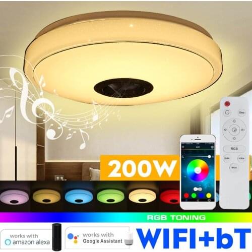 200W WiFi Modern RGB LED Ceiling Light Home Lighting APP bluetooth Music Light Bedroom Smart Ceiling Lamp With Remote Control