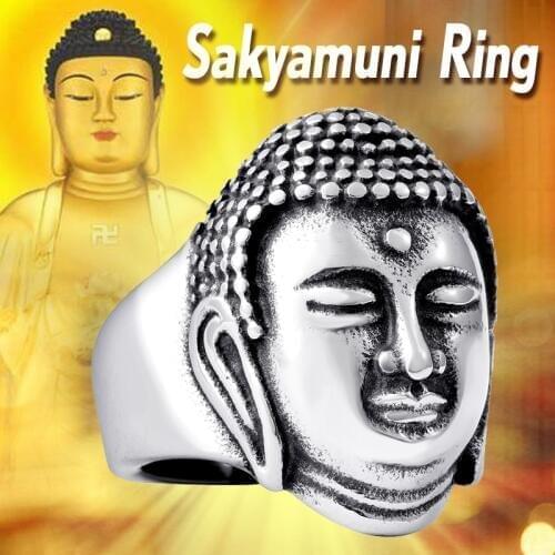 BEIER new arrive Buddha Head Bless Ring 316L Stainless Steel Buddhism Jewelry Wholesale Price good lucky product BR8-076
