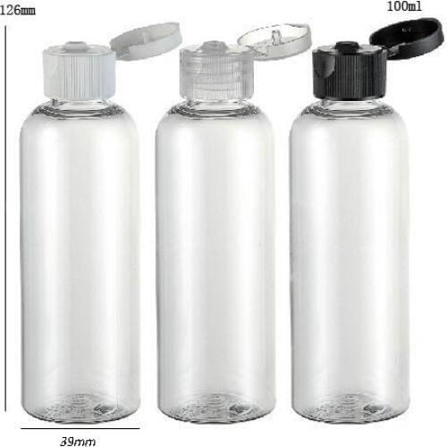 24 x 100ml Empty Clear PET Cream Bottle With Round Shoulder Filp Top Cap 100cc Plastic Shampoo and Cosmetic Packaging