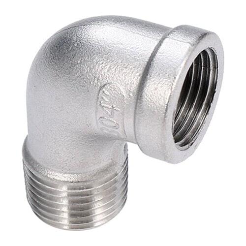 304 Stainless Steel Metal Elbow 90 Degree Water Pipe Joint DN8/DN10/DN15/DN20/DN25/DN32/DN40/DN50 Hardware Pipe Fittings Thread