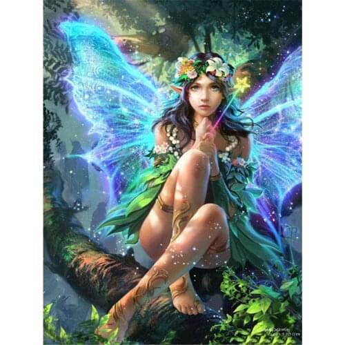 Angel Butterfly Pre-Printed 11CT Cross Stitch DIY Embroidery Complete Kit DMC Threads Handicraft Painting Adults