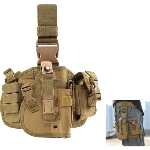 Army Tactical Leg Gun Holster Pistol Gun Drop Thigh Holster Nylon Magazine Pouch Gun Case Hunting Accessories For Glock Beretta
