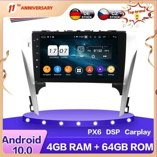Android 10 Car Multimedia Radio DVD Playe Auto GPS Navigation Stereo for Toyota Camry 2012 2013 px6 Carplay DSP WIFI BT Headunit