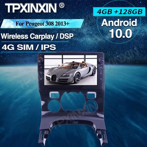For Peugeot 308 2013+ Android Car Radio 4+128G Car Multimedia Player Headunit Radio Car GPS Navigtion Wireless Carplay