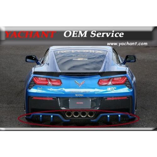 Car-Styling Carbon Fiber Rear Diffuser 2 Pcs Fit For 2014-2015 Corvette C7 Revorix Style Rear Bumper Diffuser Lip