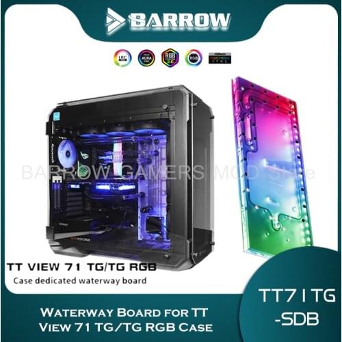 Barrow Distro Plate For TT View 71 TG/TG RGB acrylic plate pc LRC2.0(5V 3Pin AURA) Water Cooling Program TT71TG-SDB V1