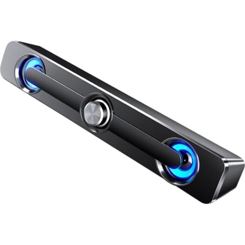 Computer Speaker Bluetooth Wireless And Wired Sound Bar USB Long Strip Mini Speaker For Desktop PC-White/Black(Regular Version)