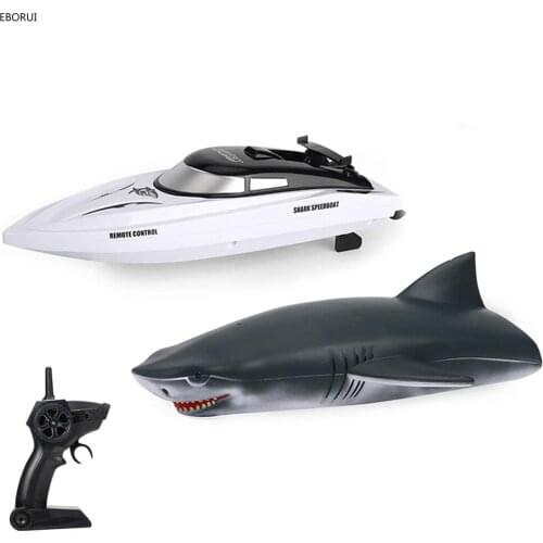 EBORUI HY818 RC Boat 2 in 1 Remote Control Boat 2.4GHz Simulation Shark Boat for Pools and Lakes Racing Boat for Kids and Adults