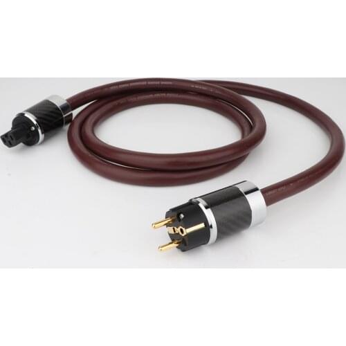 HIFI Cardas golden reference DIY Power cord Glod/Rhodium plated Carbon Fiber BCF4 US/EU power connector