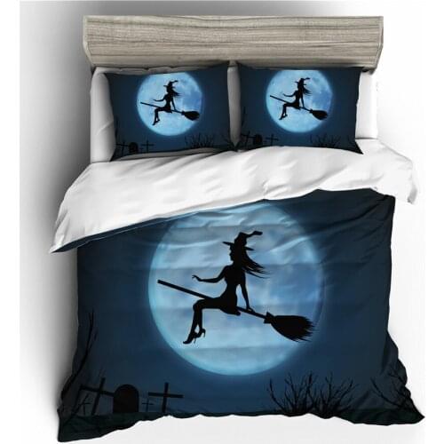 A Bedding Set 3D Printed Duvet Cover Bed Set Halloween Home Textiles for Adults Bedclothes with Pillowcase #WSJ26