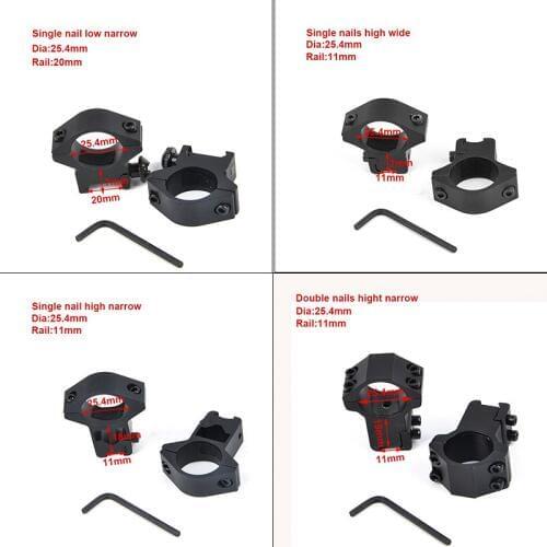 1pair Hunting Rifle Scope Mount 25.4mm /30mm Scope Ring for 11mm /20mm Picatinny Rail Weaver Mount For Air Rifle Scope caza