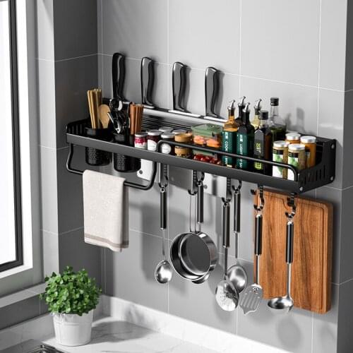 Punch-free kitchen rack wall-mounted multifunctional chopsticks knife holder household wall supplies Daquan storage rack