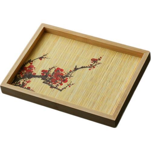 Kitchen Accessories Wood with Bamboo Tray Tea Tray Dry Foam Table Cup Shelf Tea Set Japanese Tea Ceremony Home Accessories