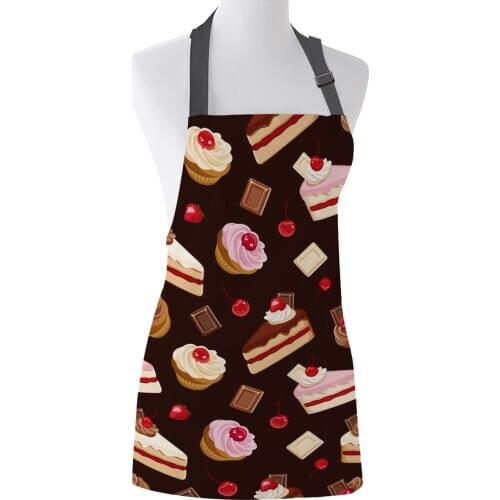 Cute Food Sweet Cake Chocolate Pink Apron Adult Kids Bibs Home Cooking Baking Restaurant Kichen Aprons for Woman Cleaning Apron
