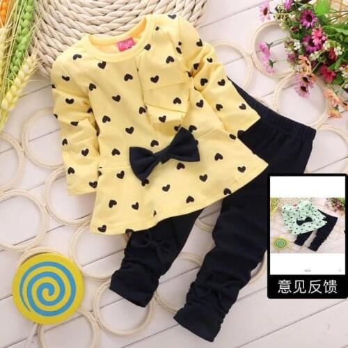 Hot style spring clothes baby girls boys suits mignon newborn clothing set kids shirt + pants 2 pcs sets children suits clothes