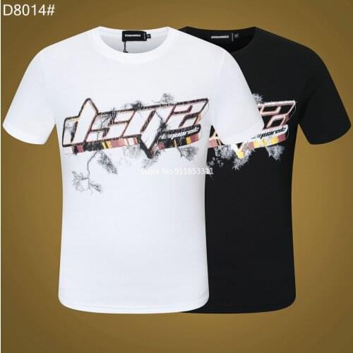 DSQUARED2 Summer 2021 Men Printed 3D Letters DSQ2 Round Neck T Shirt Men Short Sleeve Pure Cotton Tee T-Shirt Xxxl