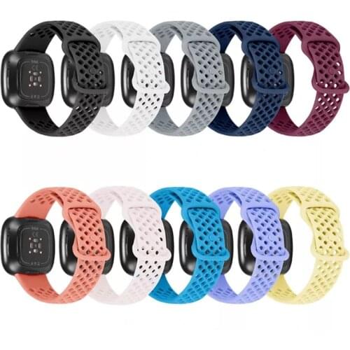 Soft Silicone Watch Strap Replacement Wrist Watch Band For Fitbit Versa 3/Fitbit Sense Watchband Wristband Bands