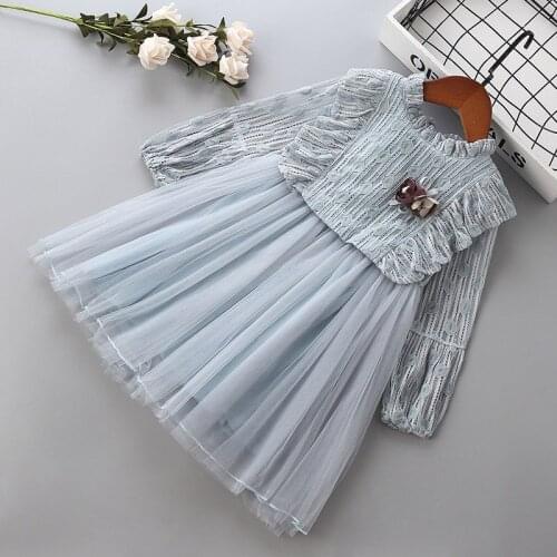 2021 New Autumn Baby Girls Princess Dresses Spring Baby Girls Leaf Print Appliques Party Costumes for Kids Wedding Vestidos 2-6Y