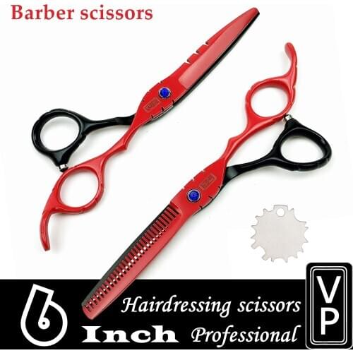 Professional Japan 440C Steel 6 Inch Hairdressing Scissors Hair Cutting Scissors Thinning Scissors Hair Scissors Barber Scissors