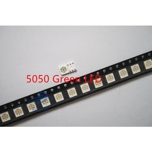 SMD Chip LED 5050 Green 50pcs Surface Mount SMT Bulb DC 3.2V 60mA Light Ultra Bright Light-Emitting Diode LED Lamp fpr PCB
